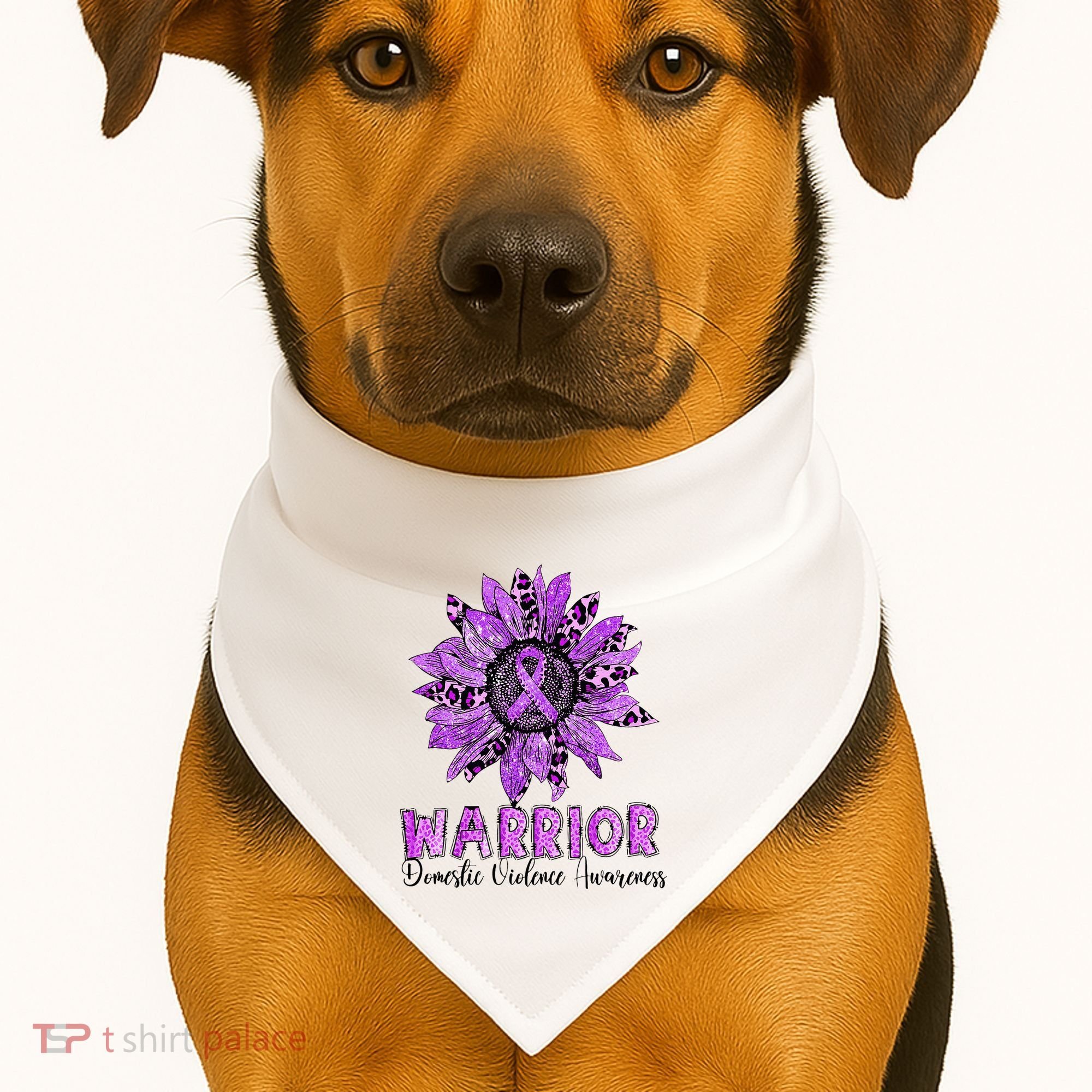 Warrior Survivor Support Domestic Violence Awareness USA-Made Doggie Bandana