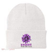 Warrior Survivor Support Domestic Violence Awareness Beanie thumb 0