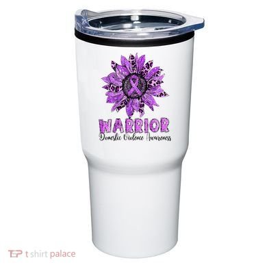Warrior Survivor Support Domestic Violence Awareness Tumbler