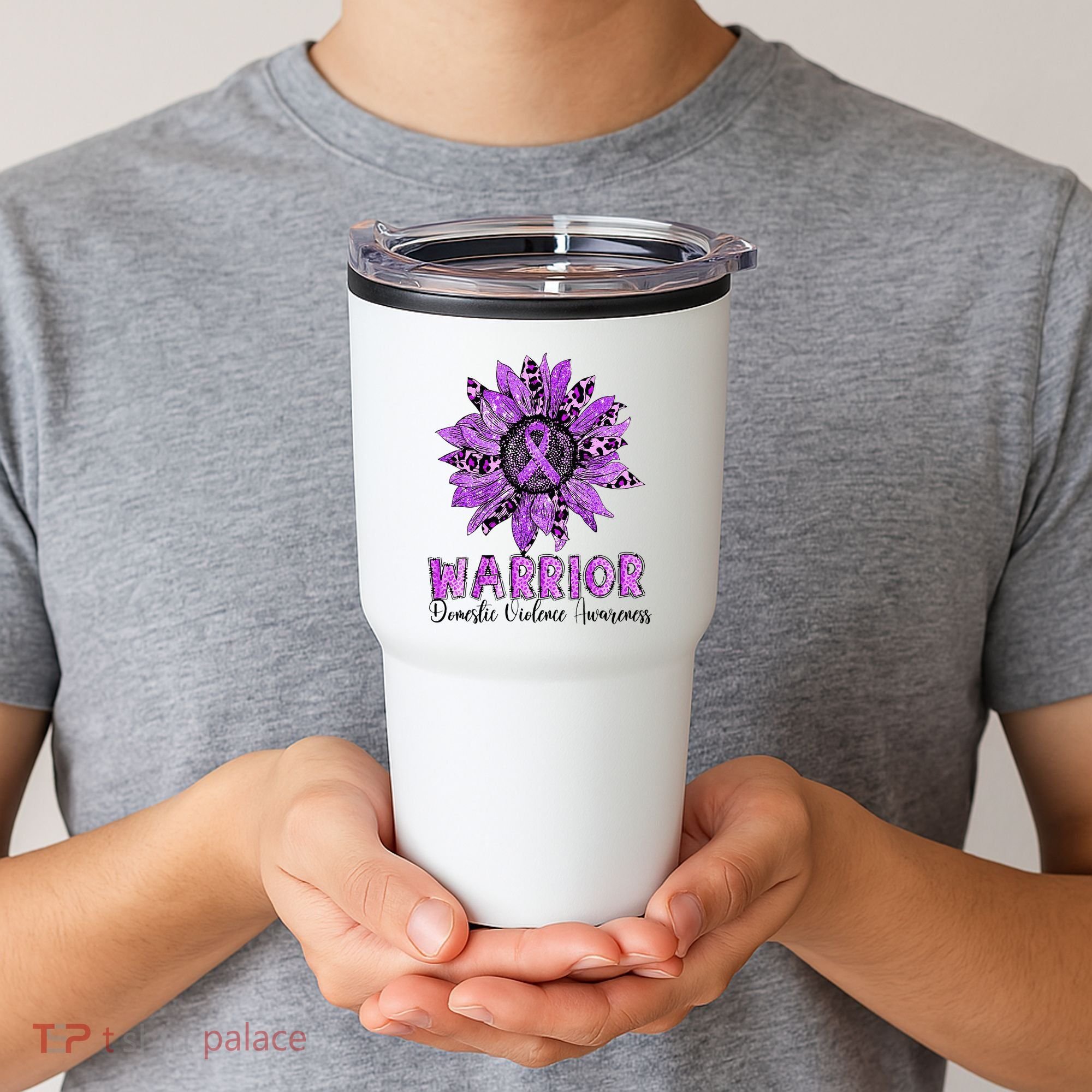 Warrior Survivor Support Domestic Violence Awareness Tumbler