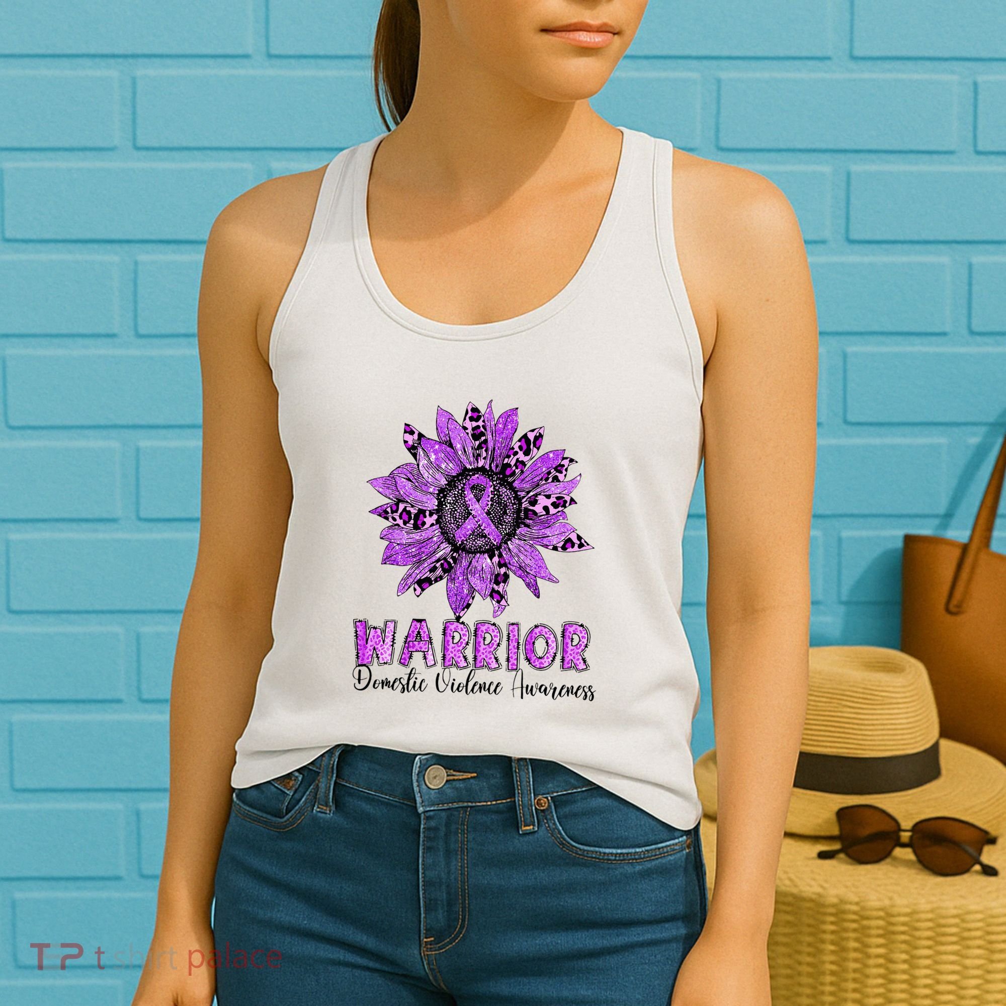 Warrior Survivor Support Domestic Violence Awareness Women's Tank Top