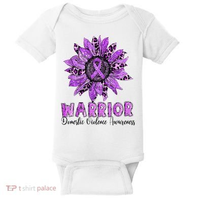 Warrior Survivor Support Domestic Violence Awareness Baby Bodysuit