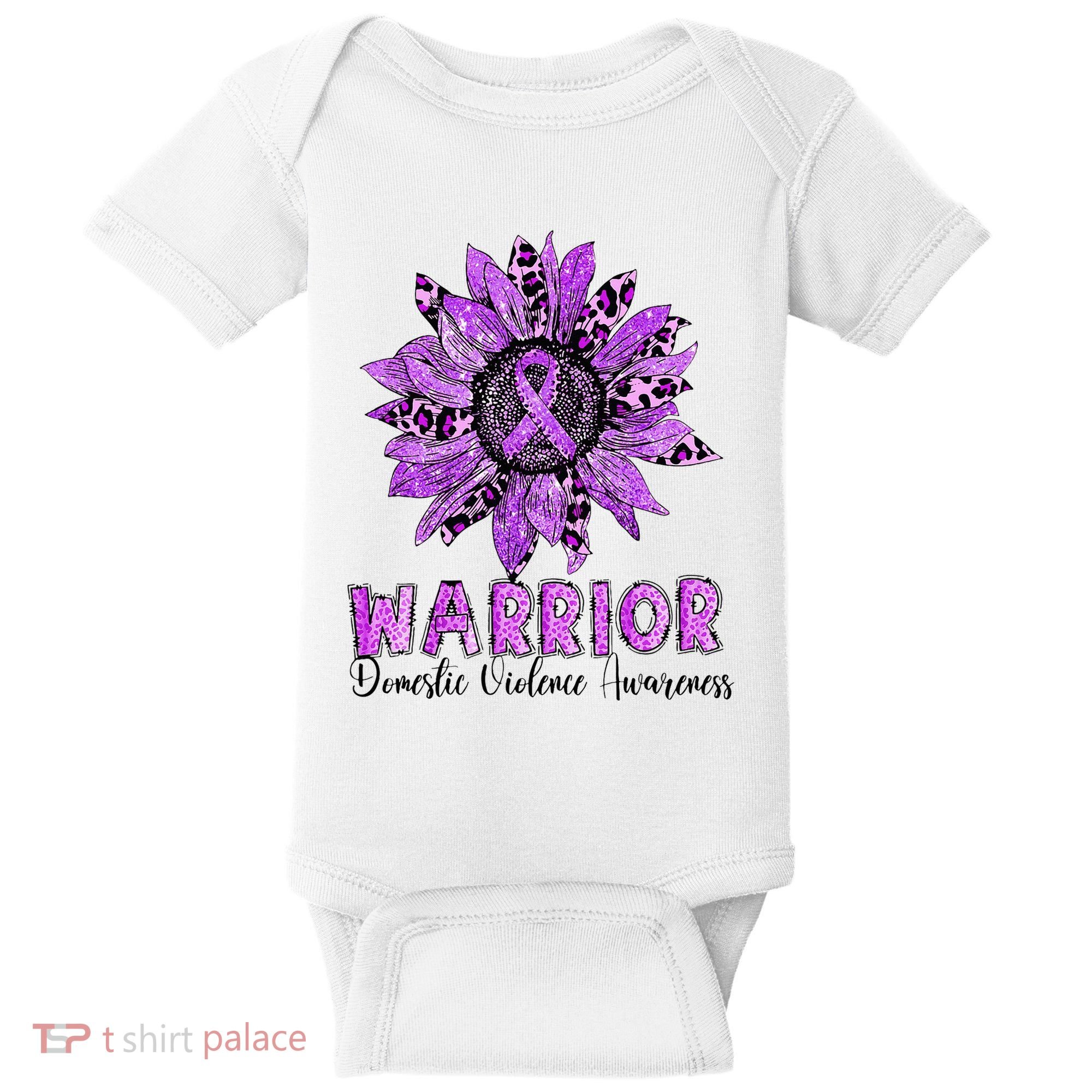 Warrior Survivor Support Domestic Violence Awareness Baby Bodysuit