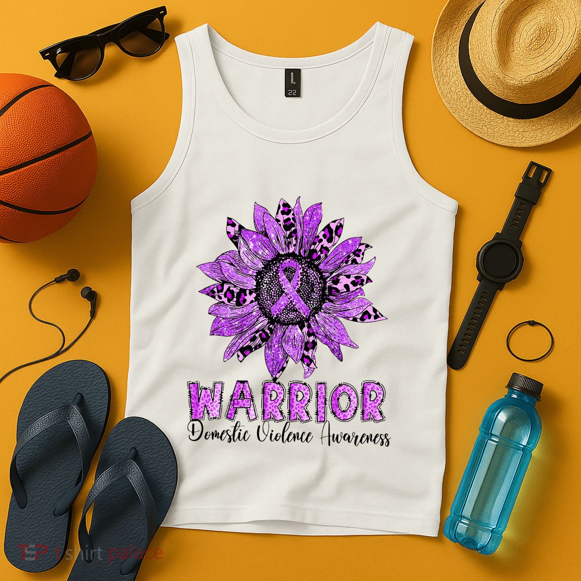 Warrior Survivor Support Domestic Violence Awareness Tank Top