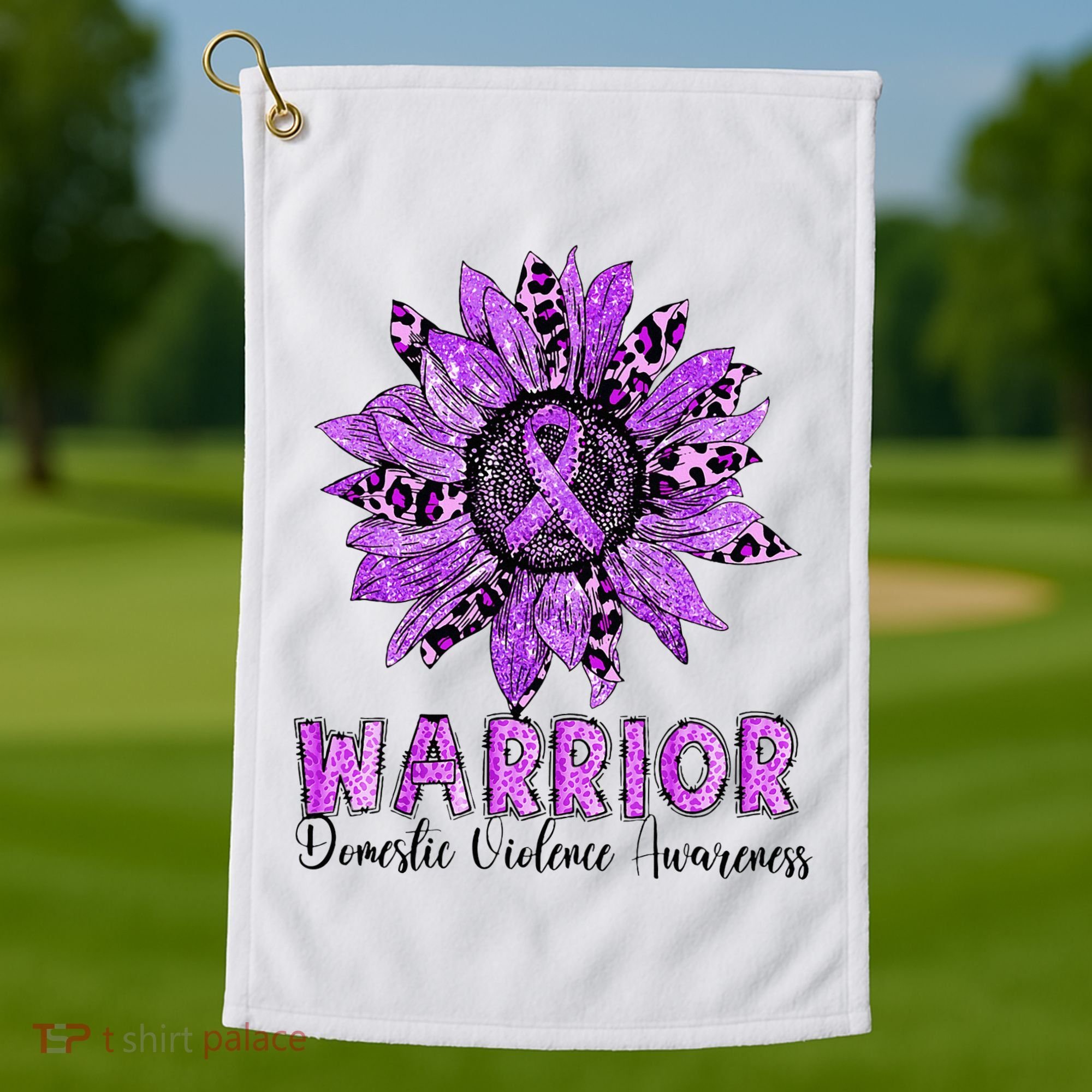 Warrior Survivor Support Domestic Violence Awareness Golf Towel