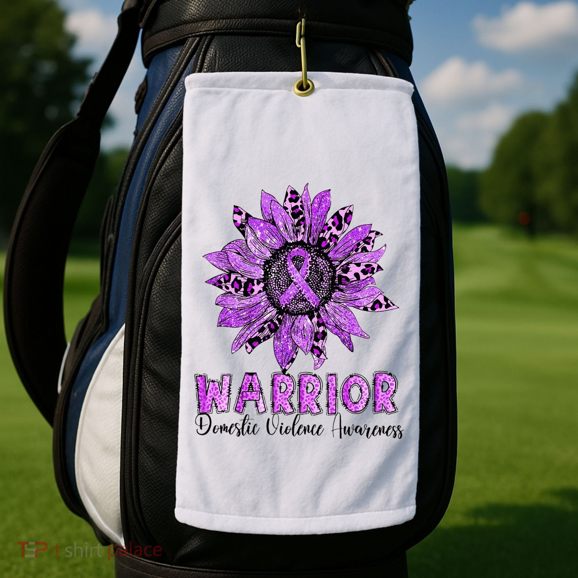 Warrior Survivor Support Domestic Violence Awareness Golf Towel