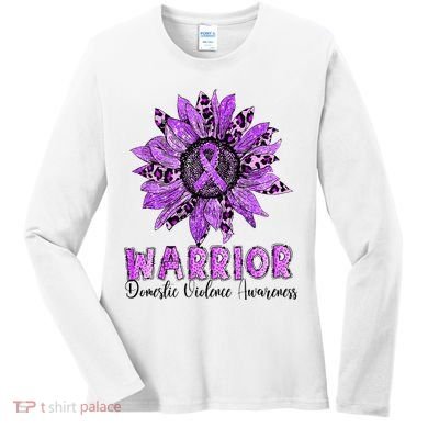 Warrior Survivor Support Domestic Violence Awareness Women's Long Sleeve Shirt