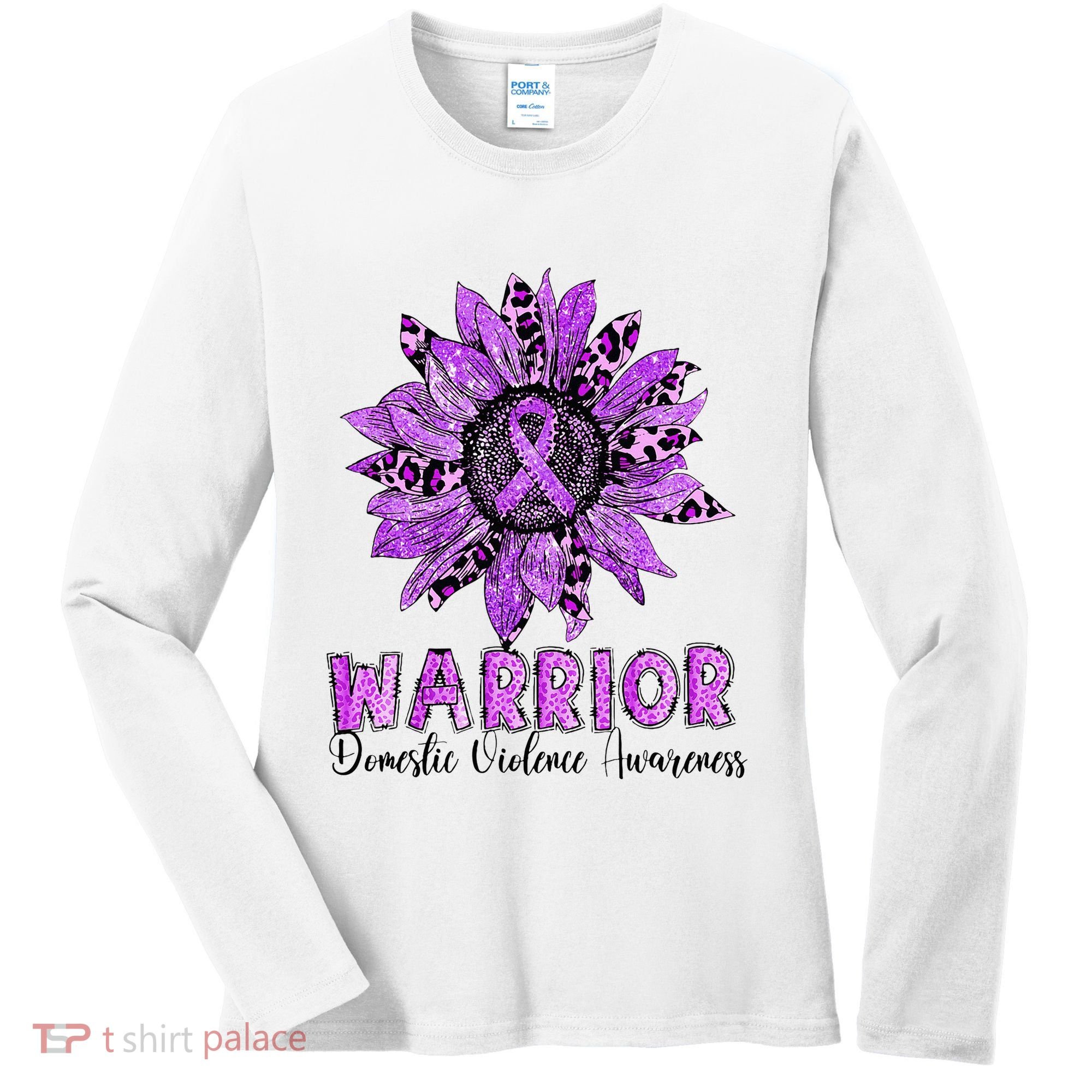 Warrior Survivor Support Domestic Violence Awareness Women's Long Sleeve Shirt