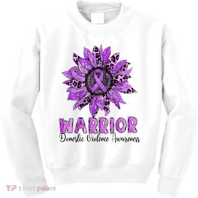 Warrior Survivor Support Domestic Violence Awareness Kids Sweatshirt