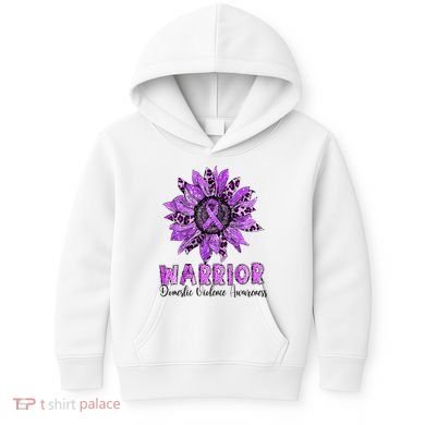 Warrior Survivor Support Domestic Violence Awareness Kids Hoodie