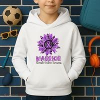 Warrior Survivor Support Domestic Violence Awareness Kids Hoodie thumb 2