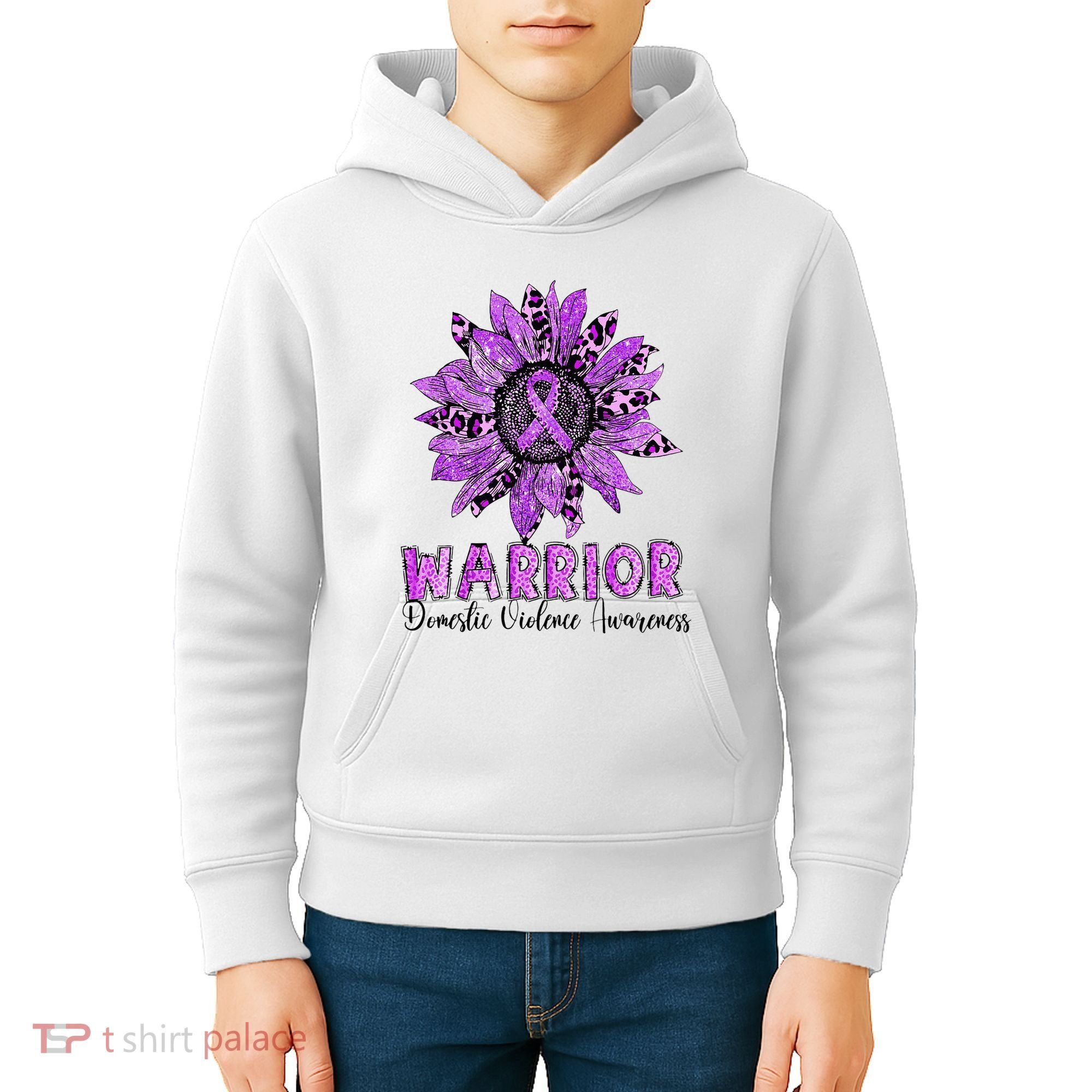 Warrior Survivor Support Domestic Violence Awareness Kids Hoodie