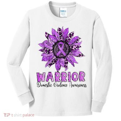 Warrior Survivor Support Domestic Violence Awareness Kids Long Sleeve Shirt