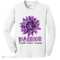 Warrior Survivor Support Domestic Violence Awareness Kids Long Sleeve Shirt thumb 0