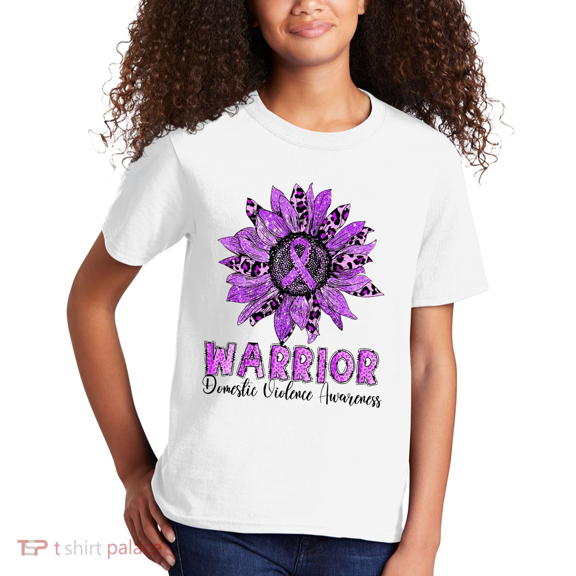 Warrior Survivor Support Domestic Violence Awareness Kids T-Shirt