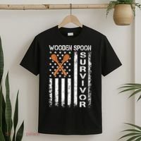 Wooden Spoon Survivor Humor Expression Funny Us Flag T-Shirt thumb 2