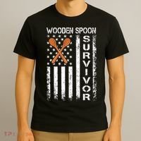 Wooden Spoon Survivor Humor Expression Funny Us Flag T-Shirt thumb 3