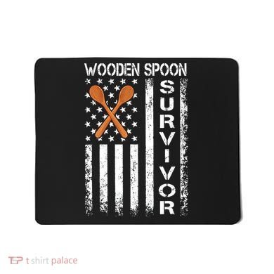 Wooden Spoon Survivor Humor Expression Funny Us Flag Mousepad