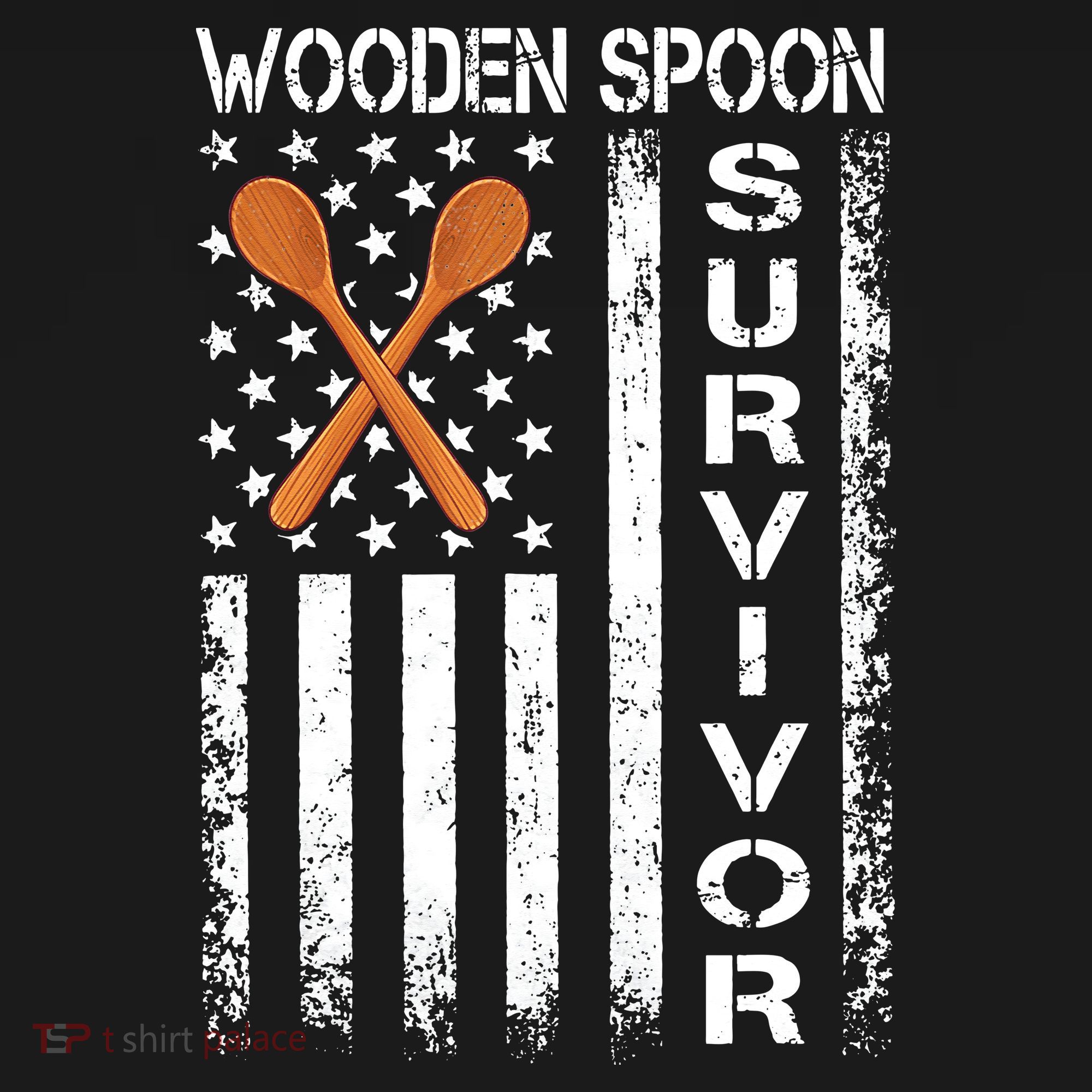 Wooden Spoon Survivor Humor Expression Funny Us Flag Visor