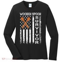 Wooden Spoon Survivor Humor Expression Funny Us Flag Women's Long Sleeve Shirt thumb 0