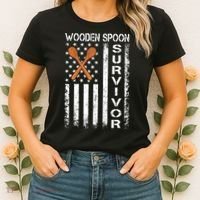 Wooden Spoon Survivor Humor Expression Funny Us Flag Women's T-Shirt thumb 2