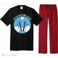 Winter Sport Skiing Lover Ski Instructor Funny Skier Ski Gift Pajama Set thumb 0
