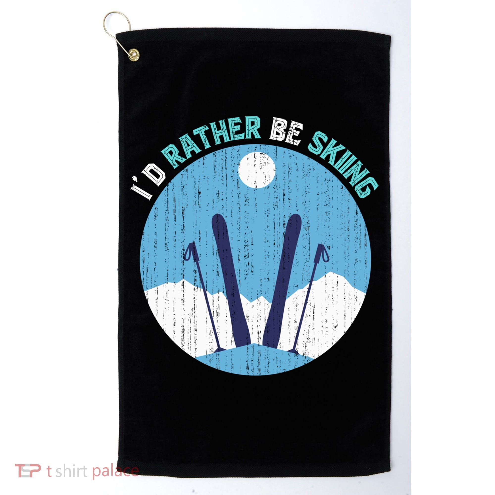 Winter Sport Skiing Lover Ski Instructor Funny Skier Ski Gift Golf Towel