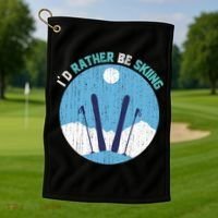 Winter Sport Skiing Lover Ski Instructor Funny Skier Ski Gift Golf Towel thumb 1