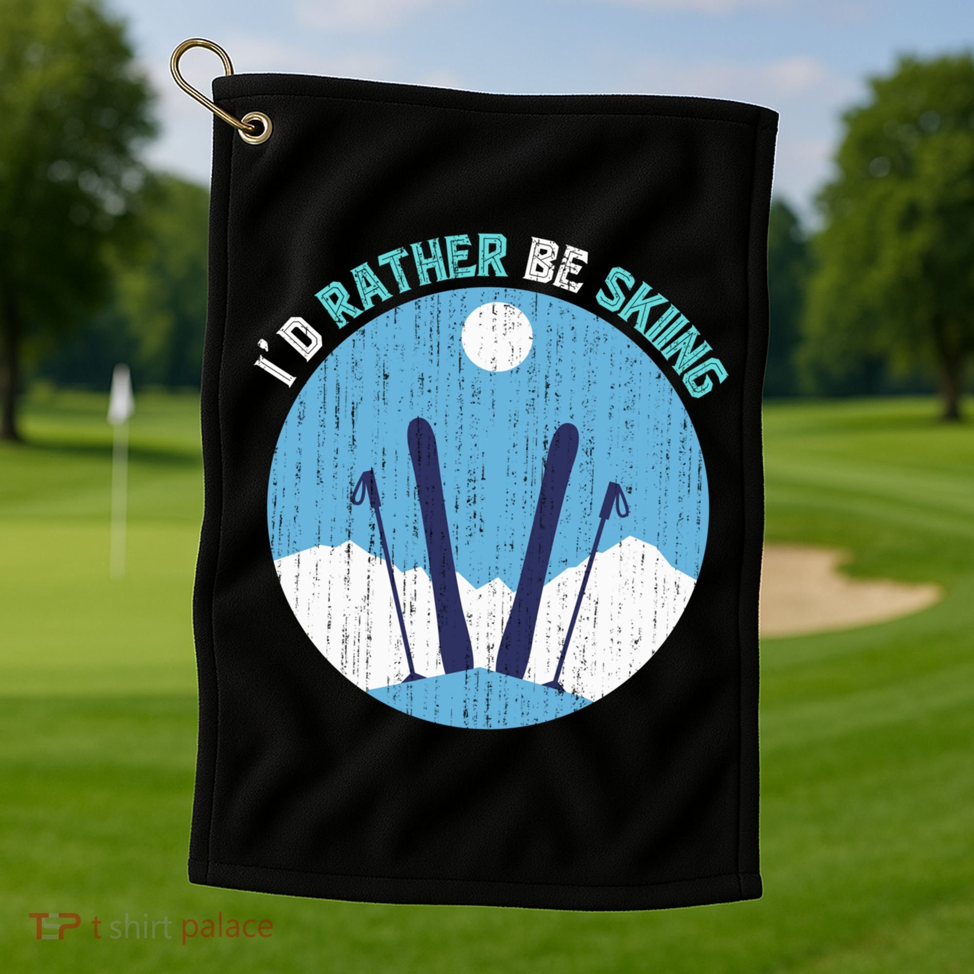 Winter Sport Skiing Lover Ski Instructor Funny Skier Ski Gift Golf Towel