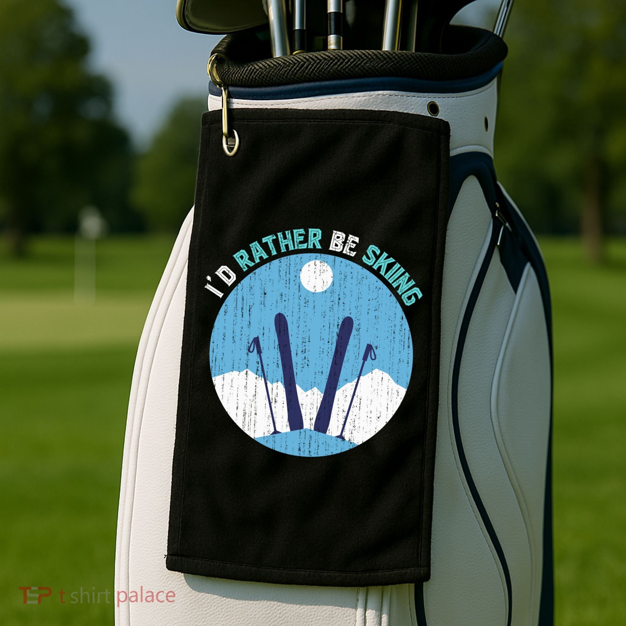 Winter Sport Skiing Lover Ski Instructor Funny Skier Ski Gift Golf Towel