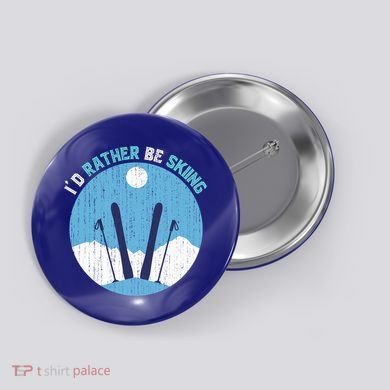 Winter Sport Skiing Lover Ski Instructor Funny Skier Ski Gift Button