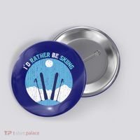Winter Sport Skiing Lover Ski Instructor Funny Skier Ski Gift Button thumb 0