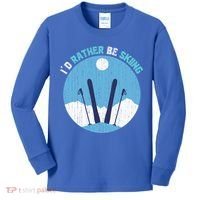 Winter Sport Skiing Lover Ski Instructor Funny Skier Ski Gift Kids Long Sleeve Shirt thumb 0