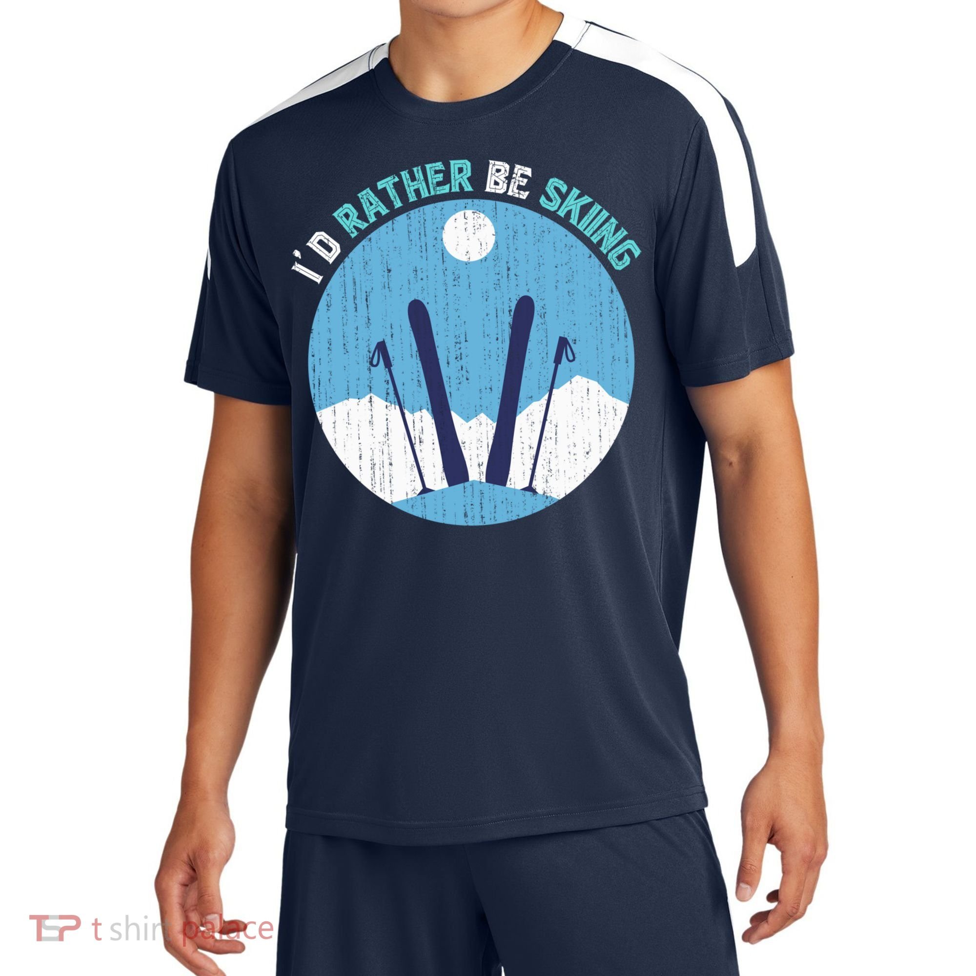Winter Sport Skiing Lover Ski Instructor Funny Skier Ski Gift Sport-Tek Competitor United Soccer Jersey