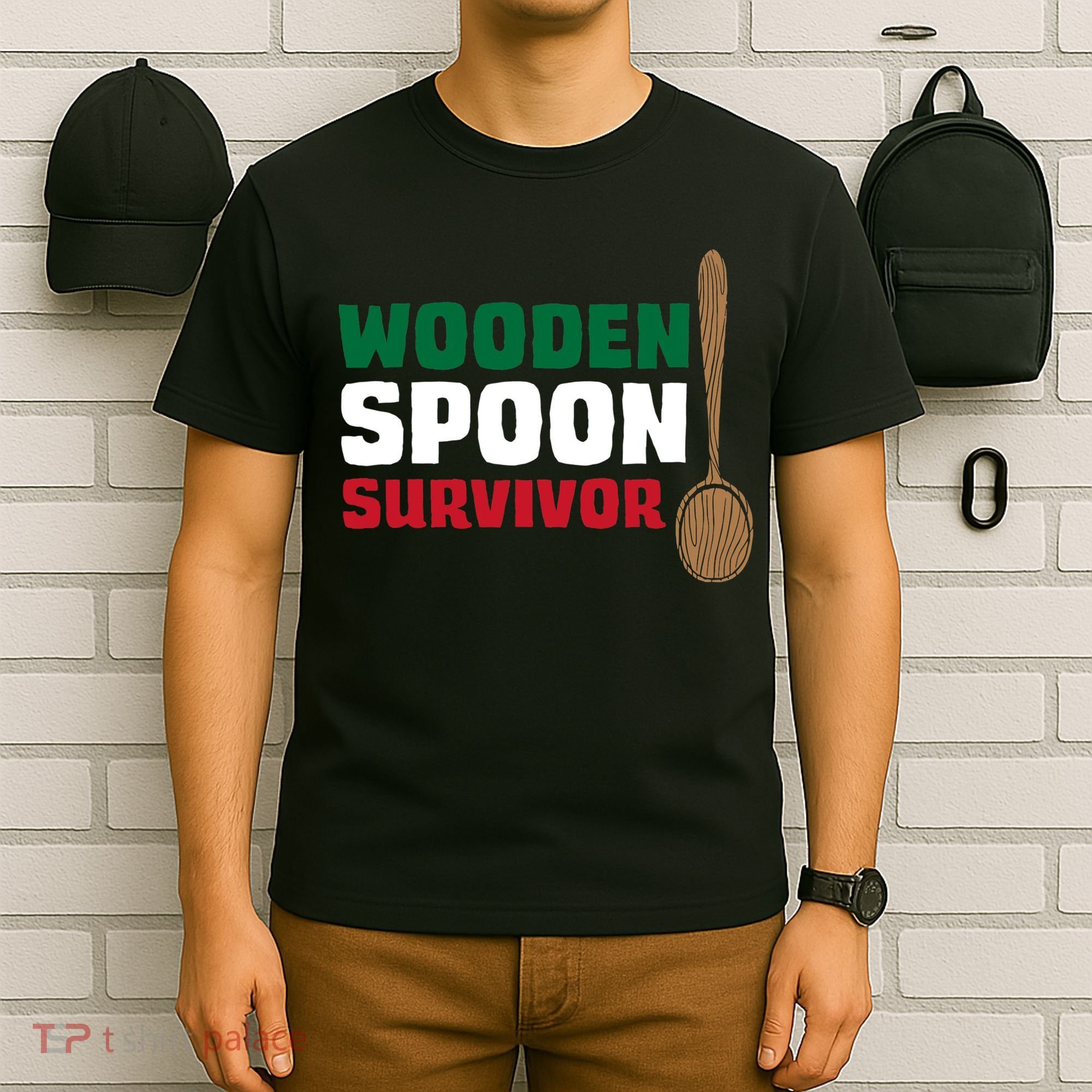 Wooden Spoon Survivor Italian Flag T-Shirt