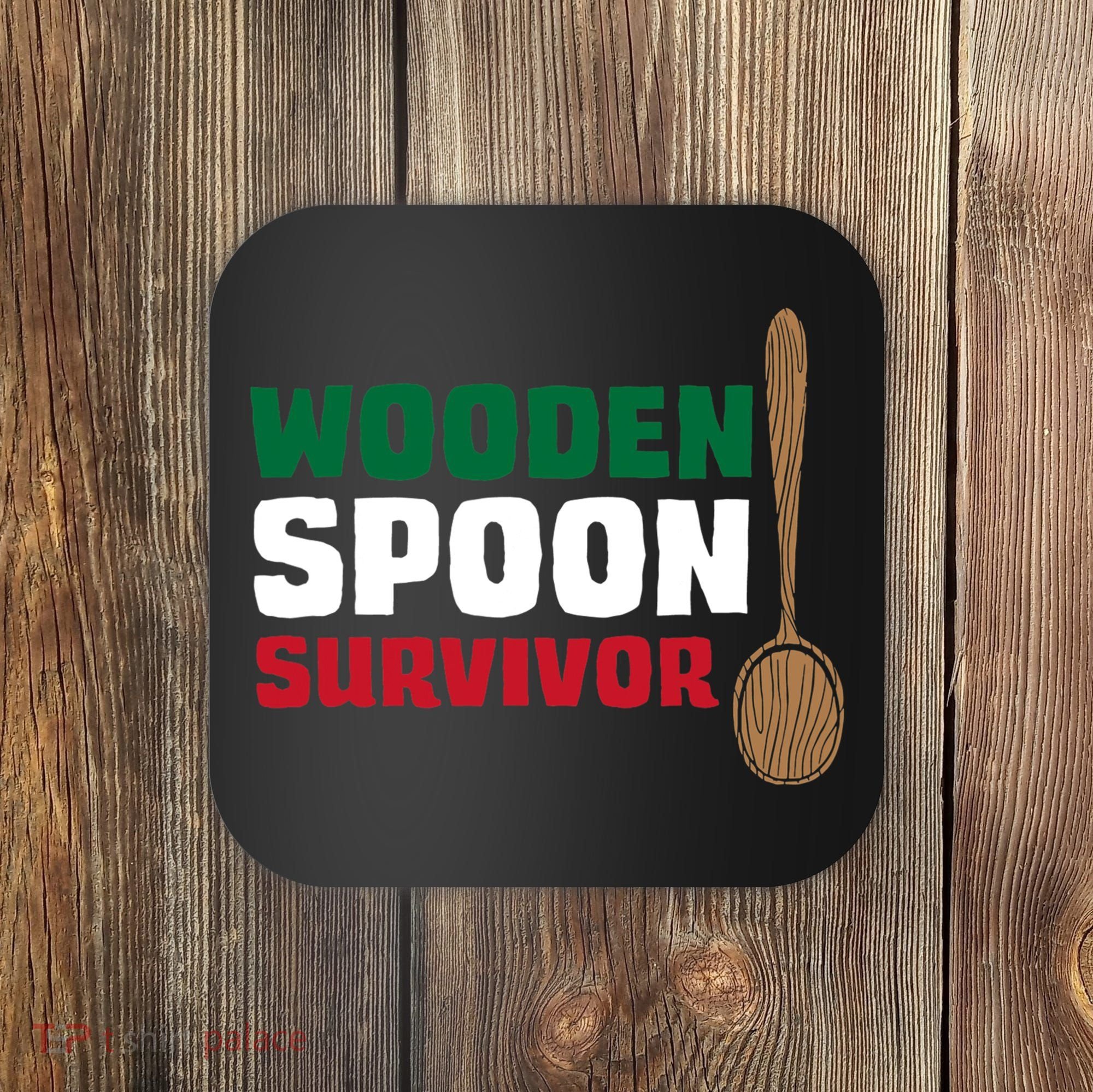Wooden Spoon Survivor Italian Flag Coaster