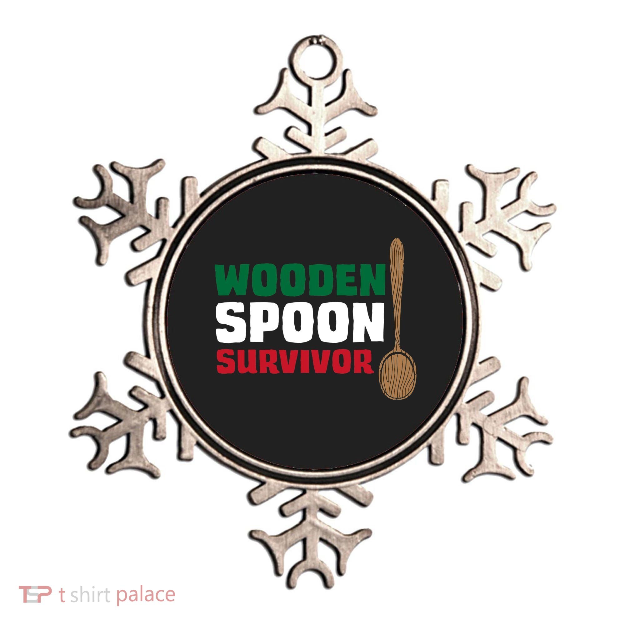 Wooden Spoon Survivor Italian Flag Ornament