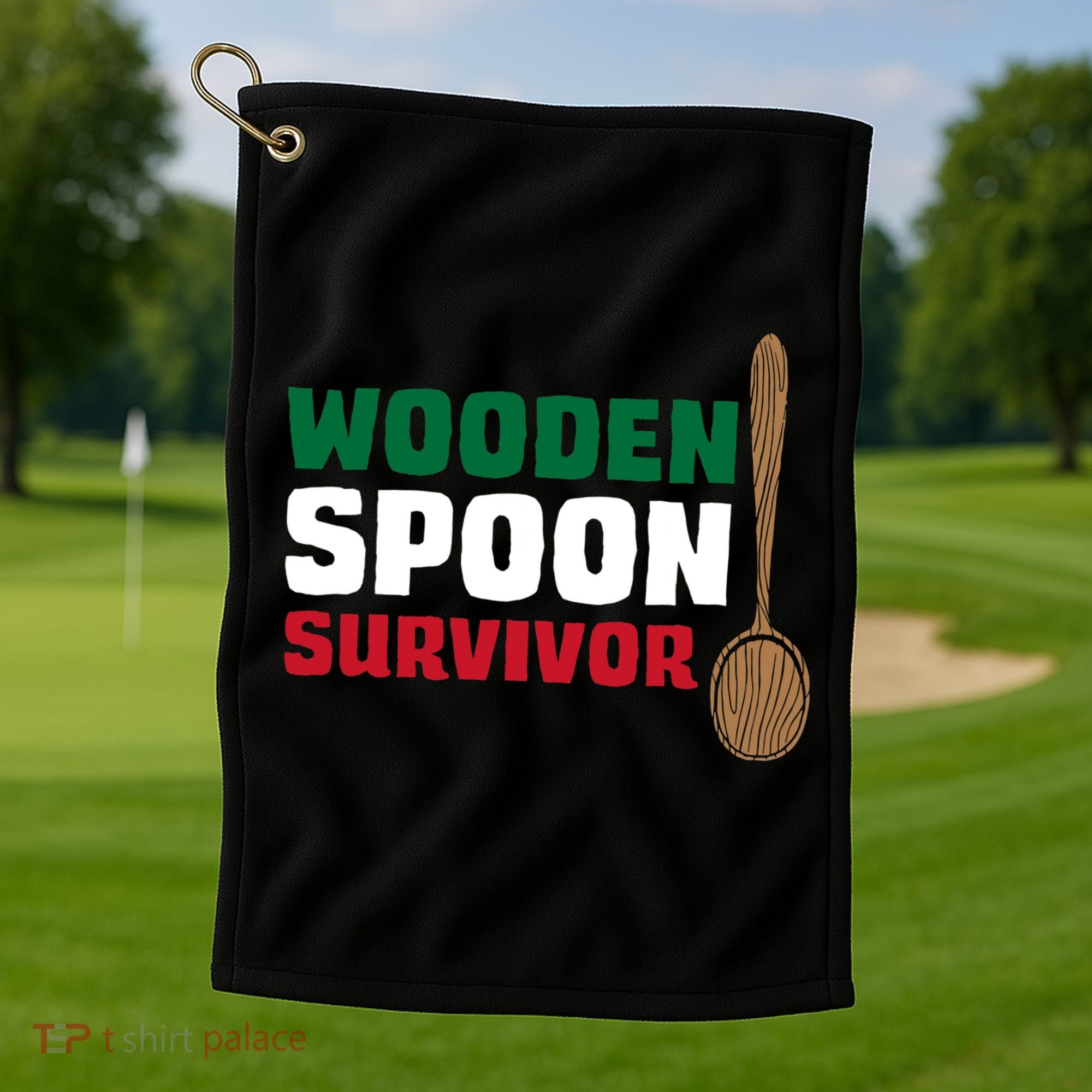 Wooden Spoon Survivor Italian Flag Golf Towel