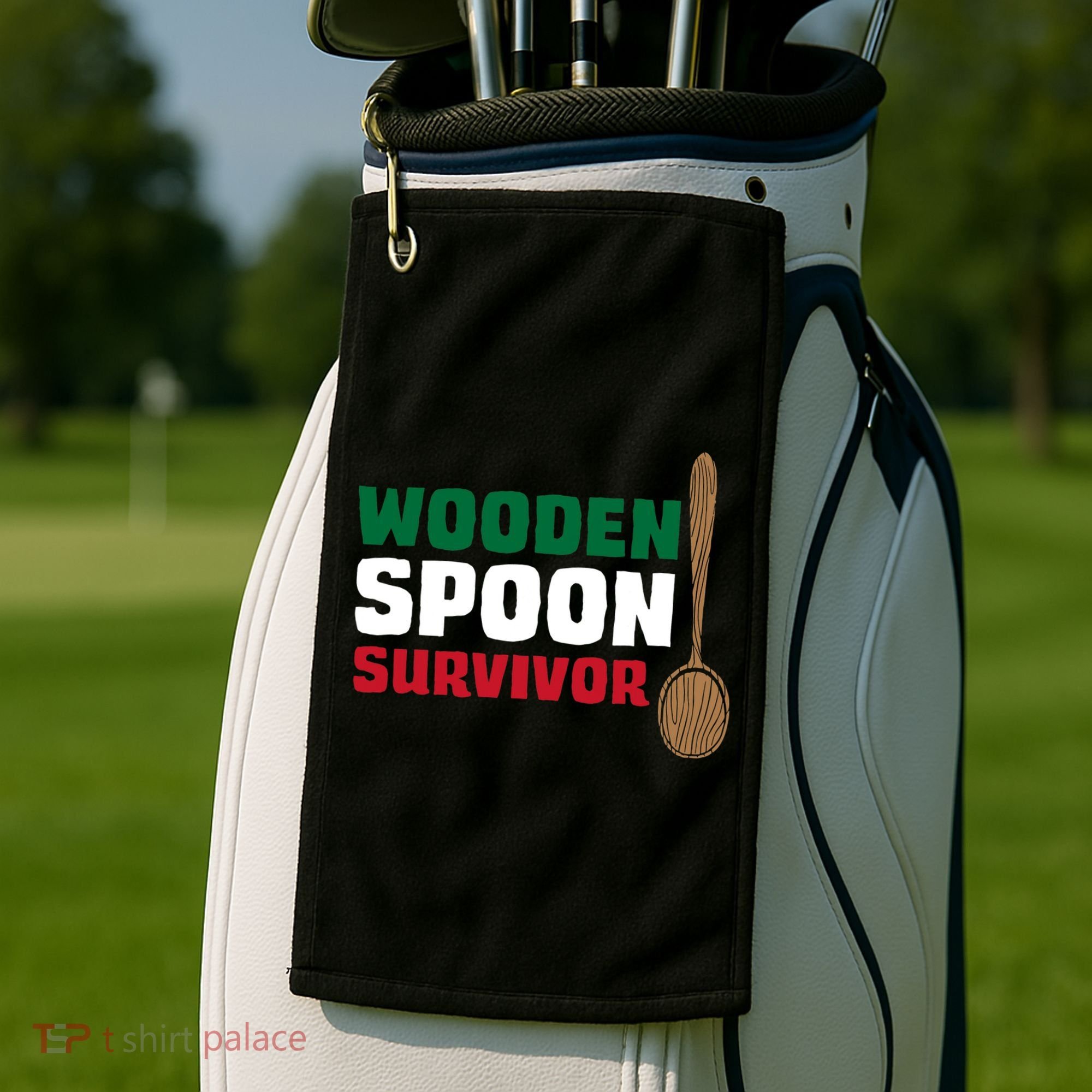 Wooden Spoon Survivor Italian Flag Golf Towel