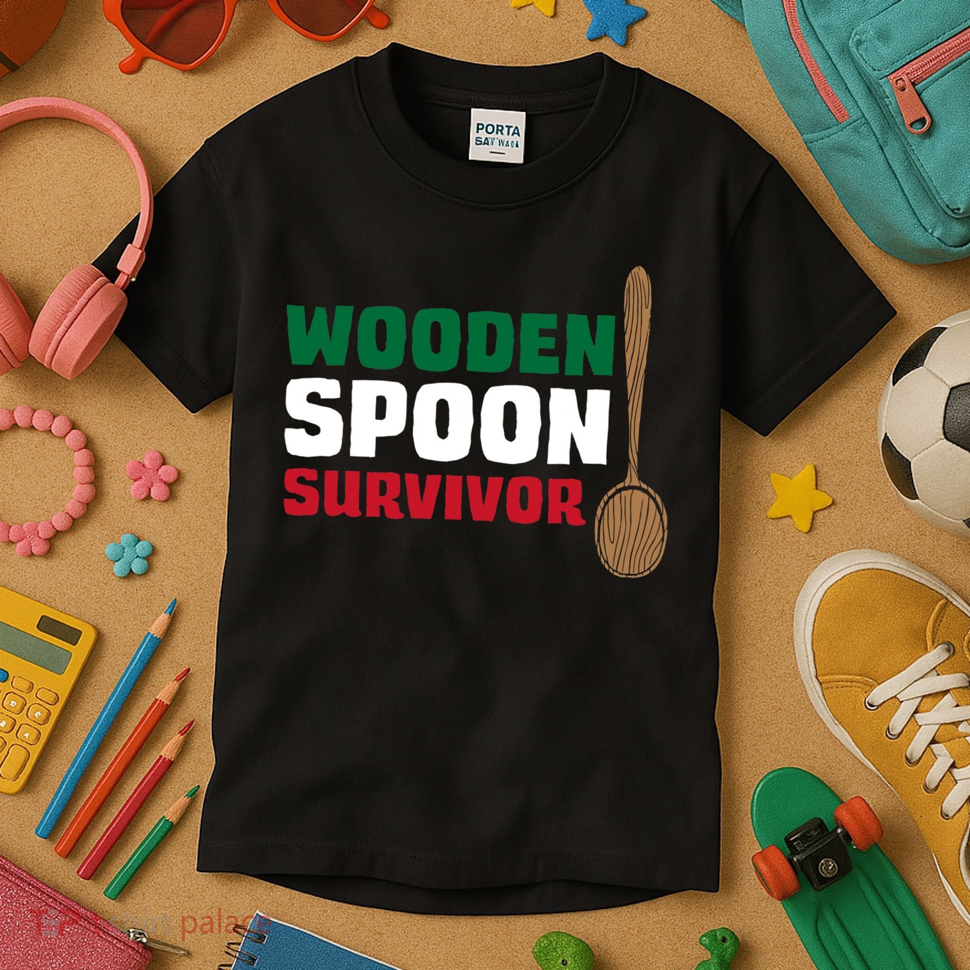 Wooden Spoon Survivor Italian Flag Kids T-Shirt