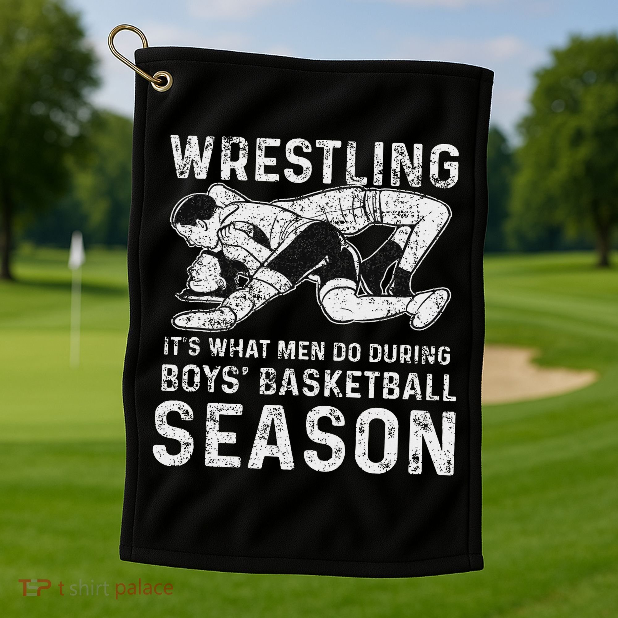 Wrestler Shop 's Wrestling, Black, Golf Towel