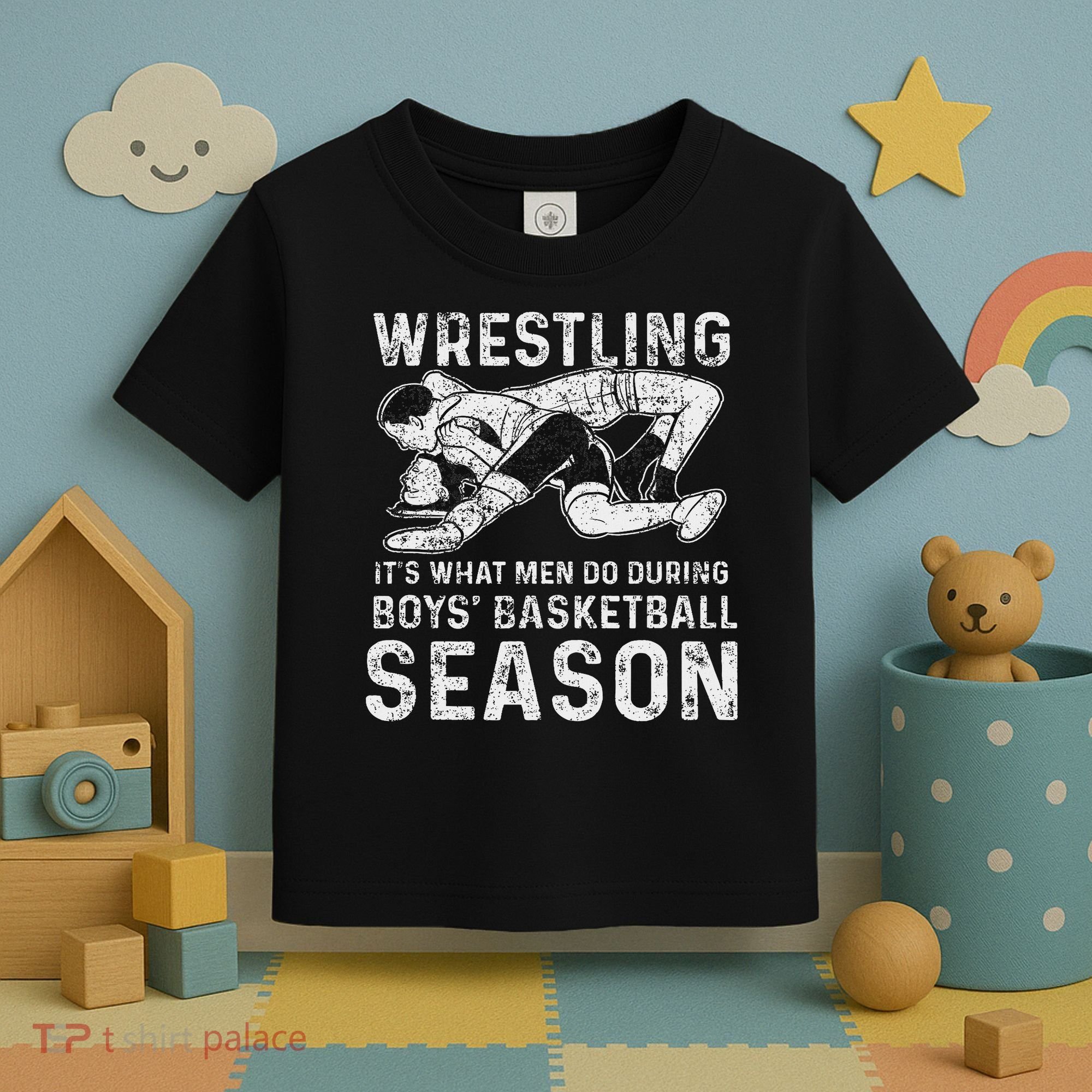 Wrestler Shop 's Wrestling, Black, Toddler T-Shirt