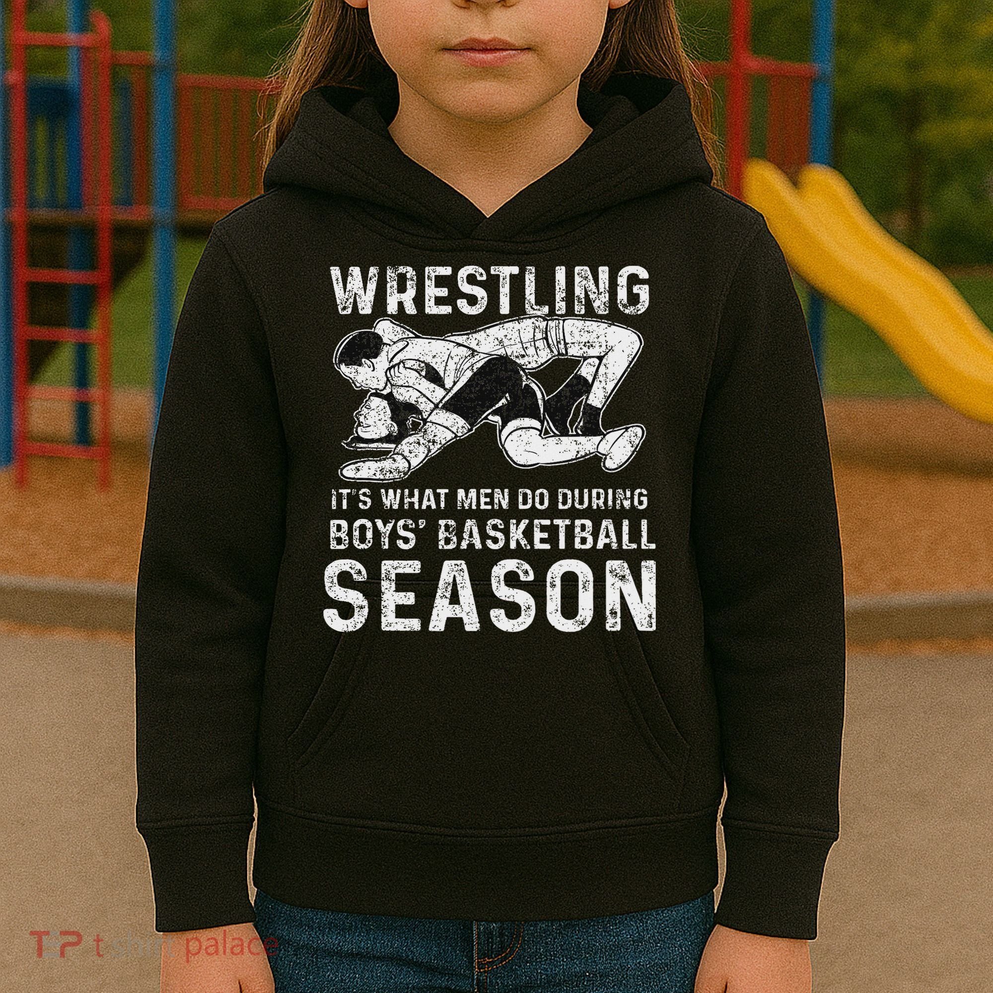 Wrestler Shop 's Wrestling, Black, Kids Hoodie