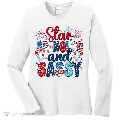 Western Star Spangled And Sassy Women's Long Sleeve Shirt