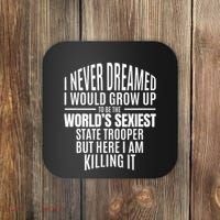 WorldS Sexiest State Trooper Gift Idea Coaster thumb 0
