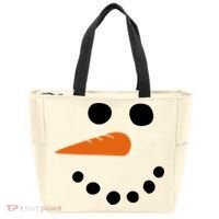 Winter Snowman Snow Face Tote Bag thumb 0