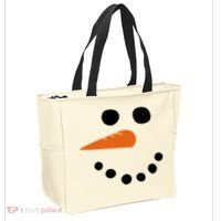Winter Snowman Snow Face Tote Bag thumb 2