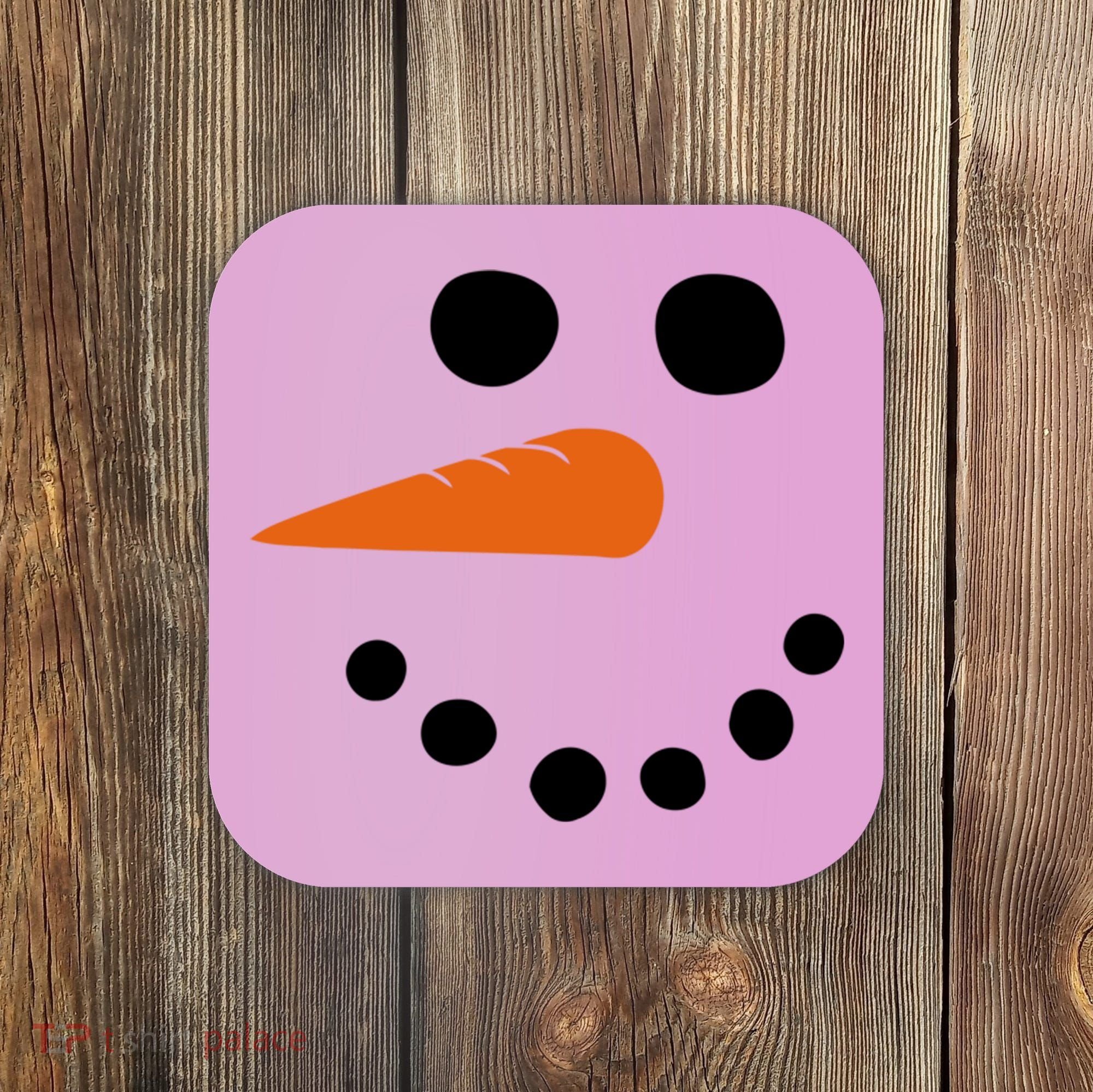 Winter Snowman Snow Face Coaster