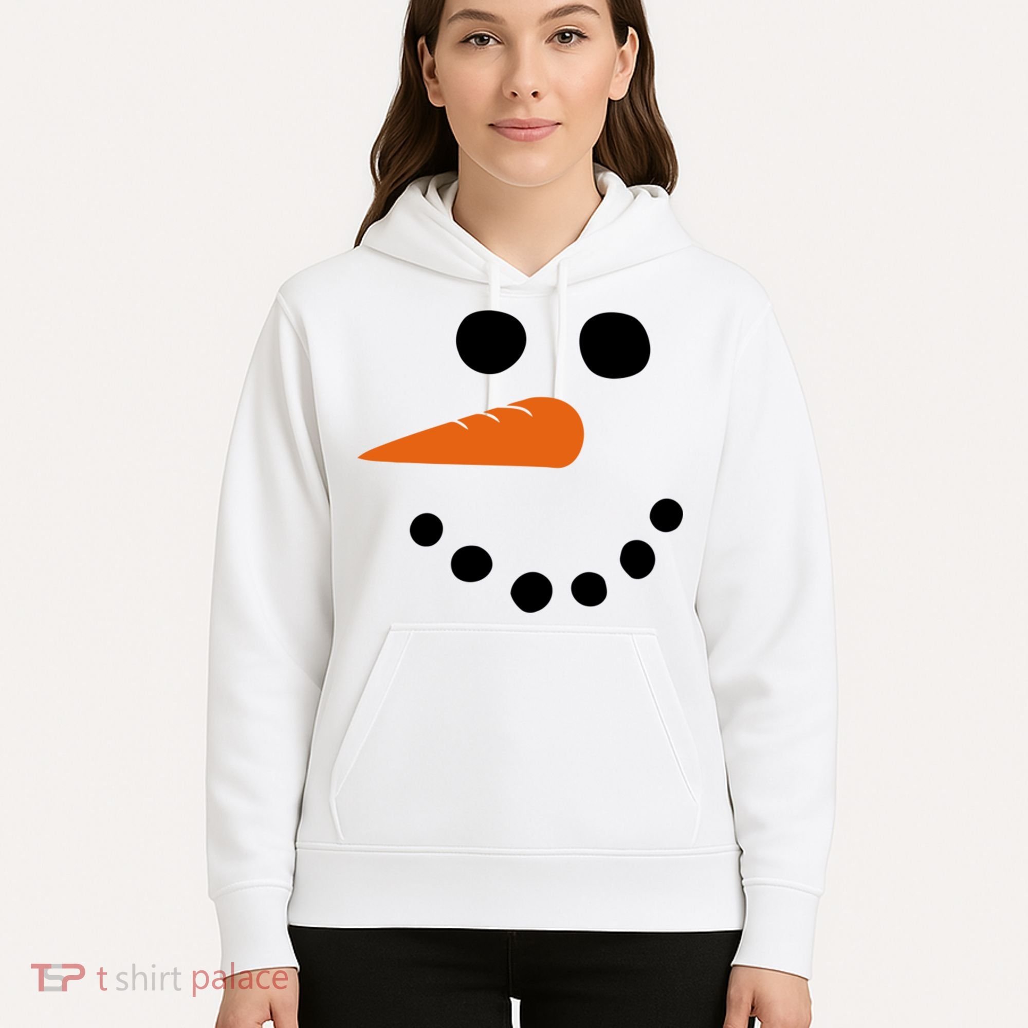 Winter Snowman Snow Face Hoodie