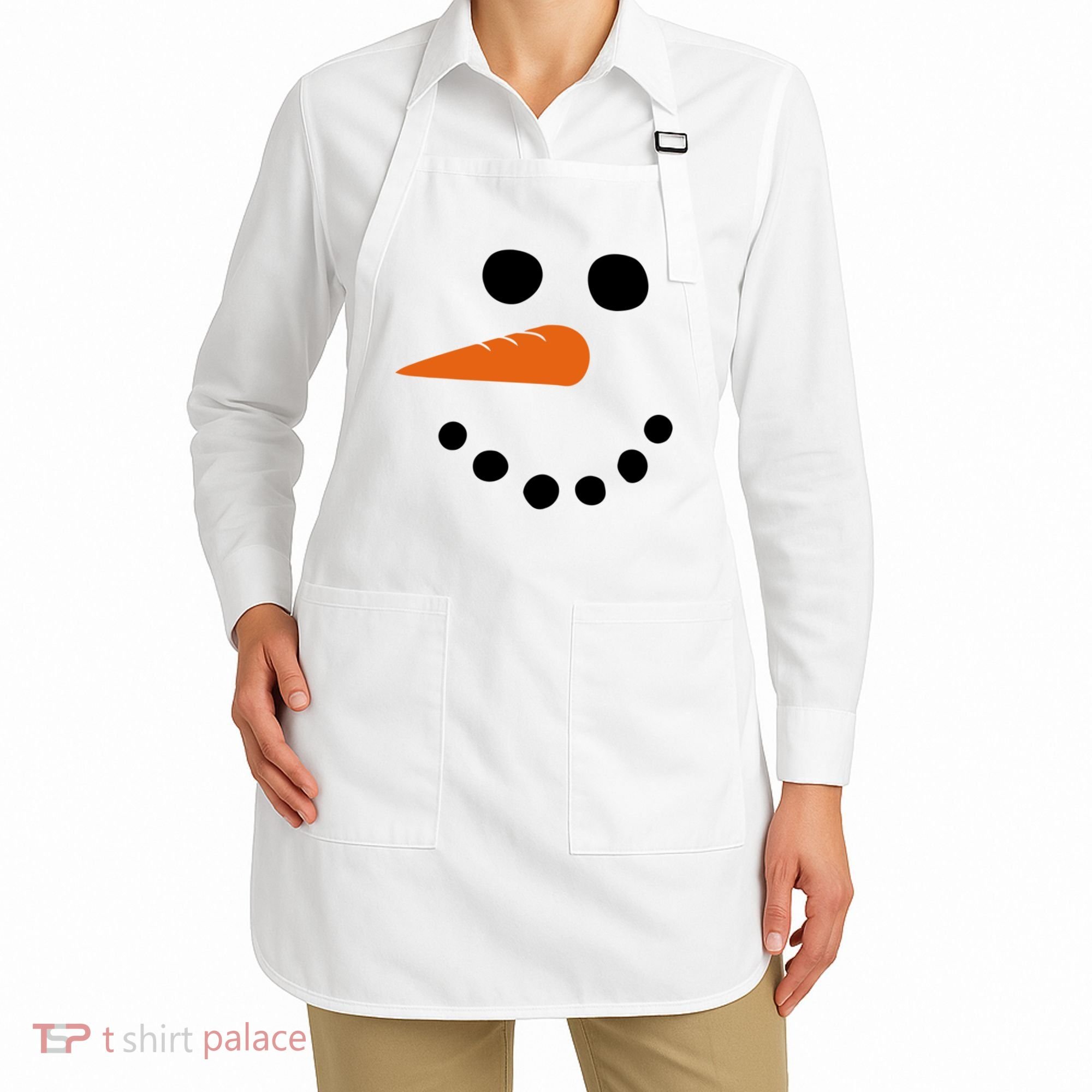 Winter Snowman Snow Face Apron